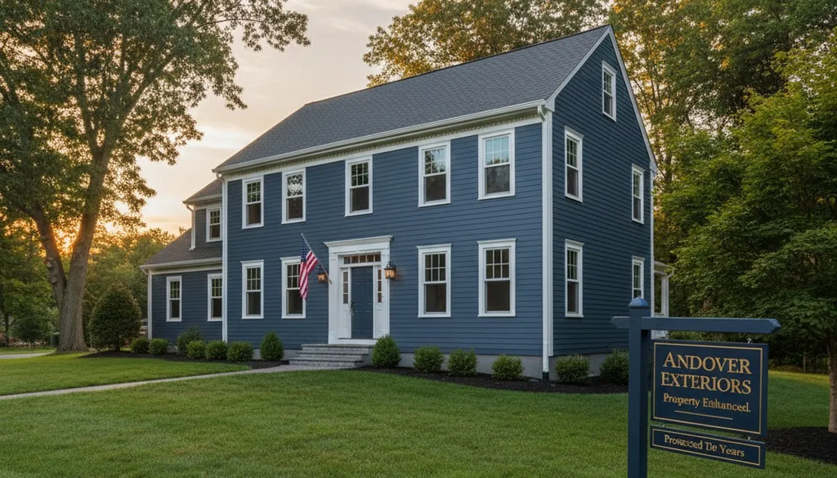 Completed exterior house painting in Andover, MA with smooth, weather-resistant finishes