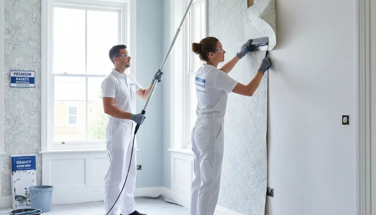 Professional wallpaper removal and wall prep by house painters in Andover, MA